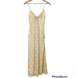 NWT NSR White Lace Stretch Spaghetti Strap Twist Bust  Slip MIDI Dress Size XS